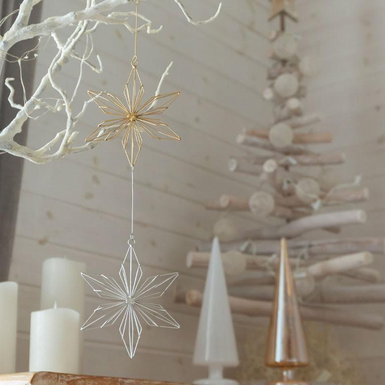 オーナメント アイアン ワイヤー 花型 ゴールド シルバー 幅10cm クリスマスデコレーション デコレーション 飾り おしゃれ 北欧 かわいい クリスマス雑貨 94725 | ブランド登録なし | 02