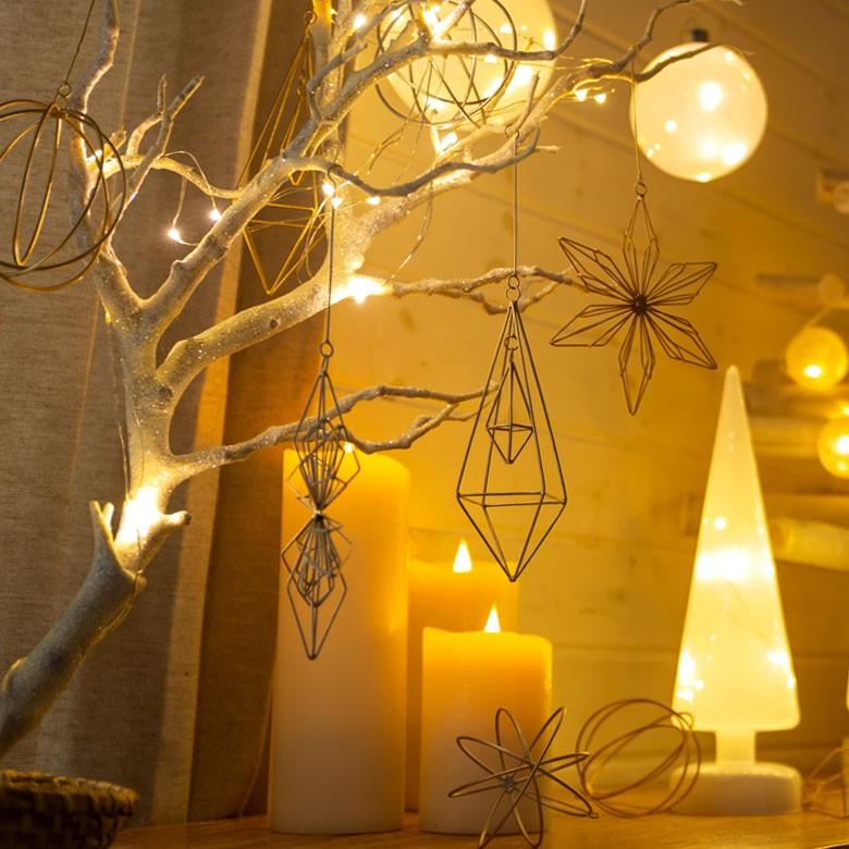 オーナメント アイアン 金属 ワイヤー 多面体 ゴールド シルバー 長さ14cm クリスマスデコレーション デコレーション 飾り おしゃれ 北欧 クリスマス雑貨 94726 | ブランド登録なし | 10