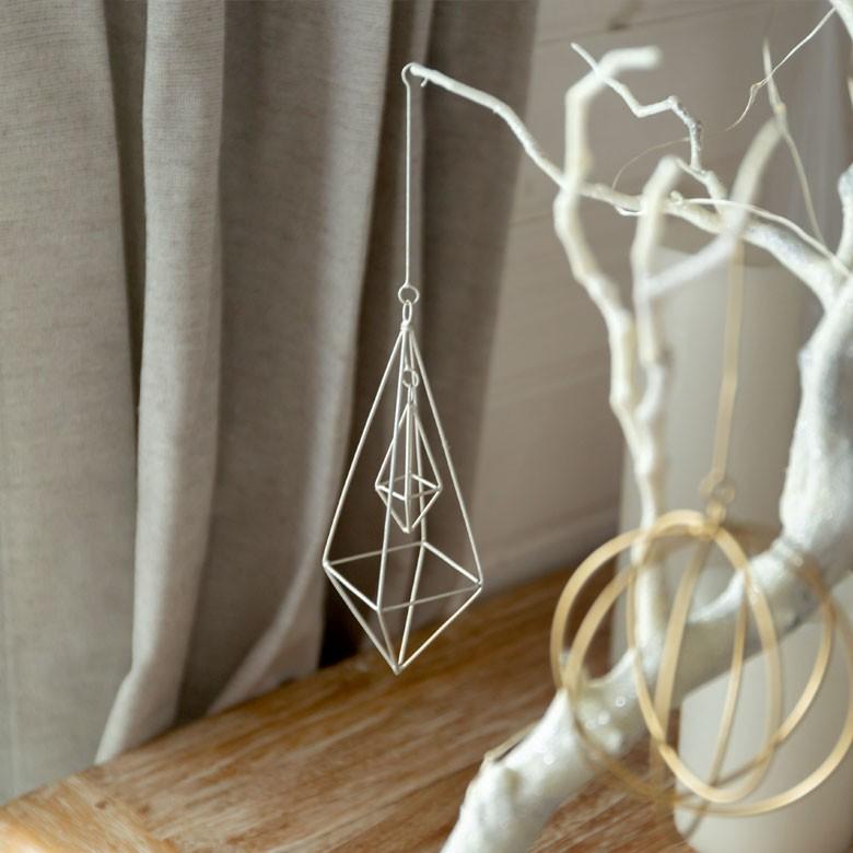 オーナメント アイアン 金属 ワイヤー 多面体 ゴールド シルバー 長さ14cm クリスマスデコレーション デコレーション 飾り おしゃれ 北欧 クリスマス雑貨 94726 | ブランド登録なし | 09