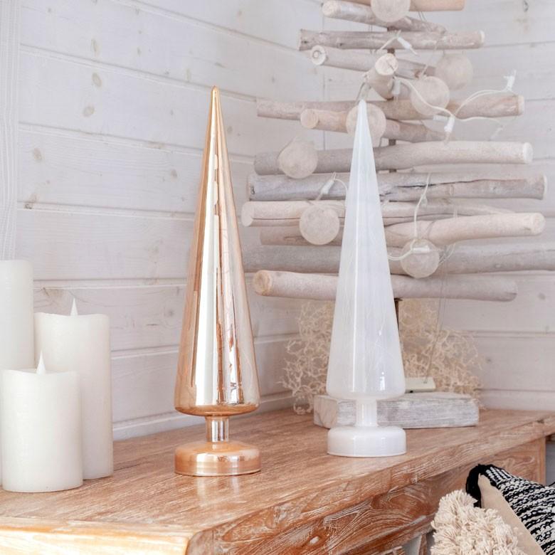 オブジェ ツリー型 ガラス LEDライト付き 高さ40cm 直径9cm クリスマスツリー 照明 ライト 半透明 デコレーション おしゃれ かわいい クリスマス雑貨 94729 | ブランド登録なし | 05