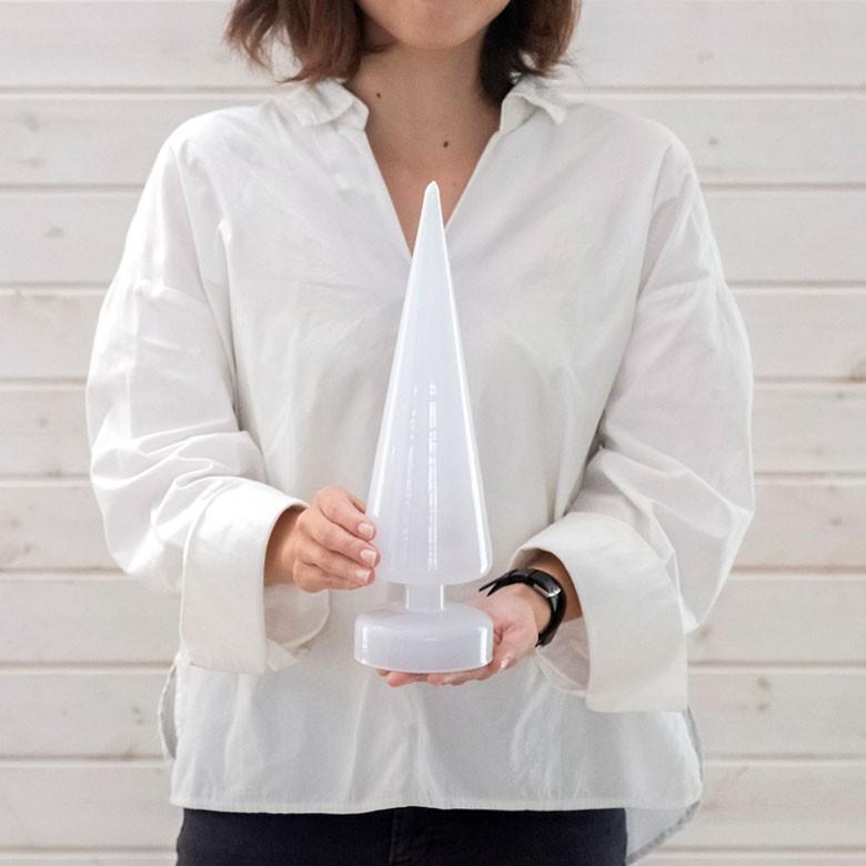 オブジェ ツリー型 ガラス LEDライト付き 高さ30cm 直径9cm クリスマスツリー 照明 ライト 半透明 デコレーション おしゃれ かわいい クリスマス雑貨 94730 | ブランド登録なし | 04