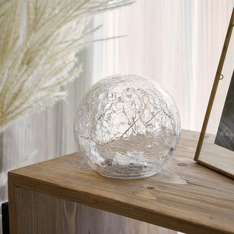 ガラス ドーム LED ライト Sサイズ 電飾 ボール型 雪の家 イルミネーション 電池式 おしゃれ 照明 オブジェ 置物 リビング インテリア 北欧 雑貨 西海岸 94737 | ブランド登録なし | 03
