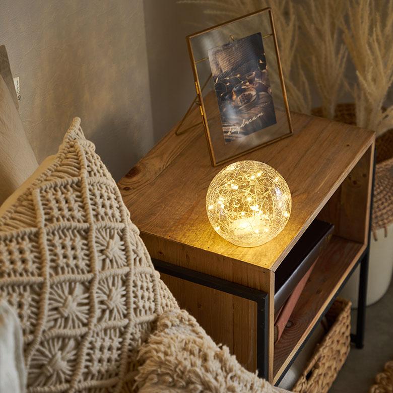 ガラス ドーム LED ライト Sサイズ 電飾 ボール型 雪の家 イルミネーション 電池式 おしゃれ 照明 オブジェ 置物 リビング インテリア 北欧 雑貨 西海岸 94737 | ブランド登録なし | 09