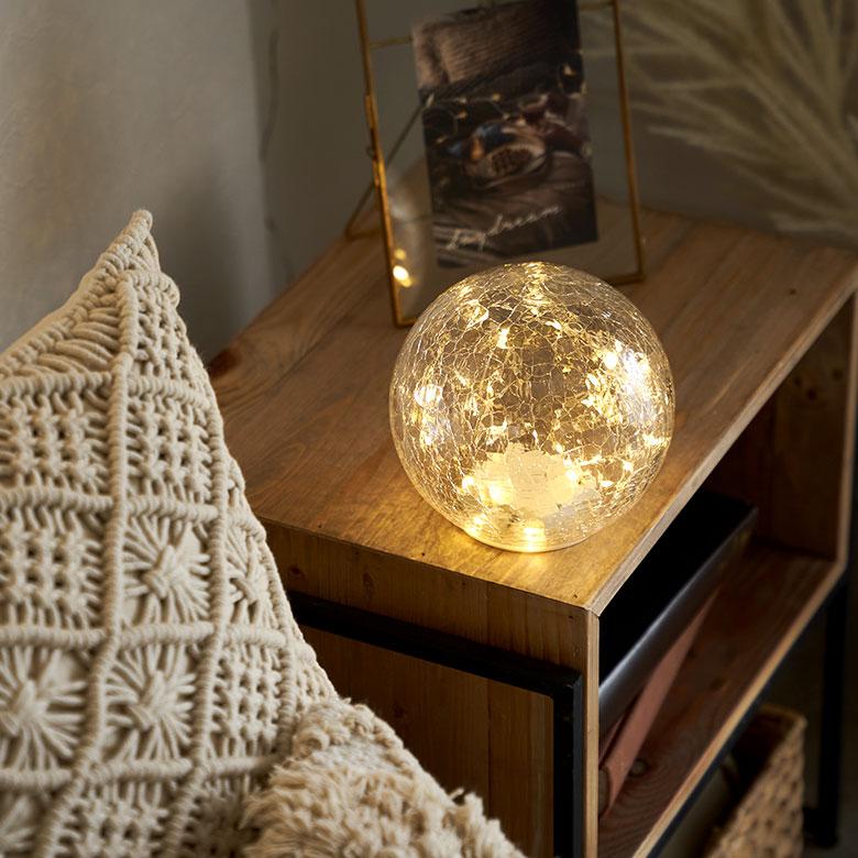 ガラス ドーム LED ライト Lサイズ 電飾 ボール型 雪の家 イルミネーション 電池式 おしゃれ 照明 オブジェ 置物 リビング インテリア 北欧 雑貨 西海岸 94738 | ブランド登録なし | 07