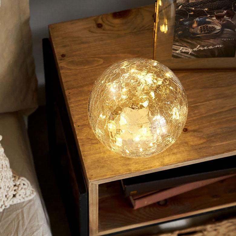 ガラス ドーム LED ライト Lサイズ 電飾 ボール型 雪の家 イルミネーション 電池式 おしゃれ 照明 オブジェ 置物 リビング インテリア 北欧 雑貨 西海岸 94738 | ブランド登録なし | 09