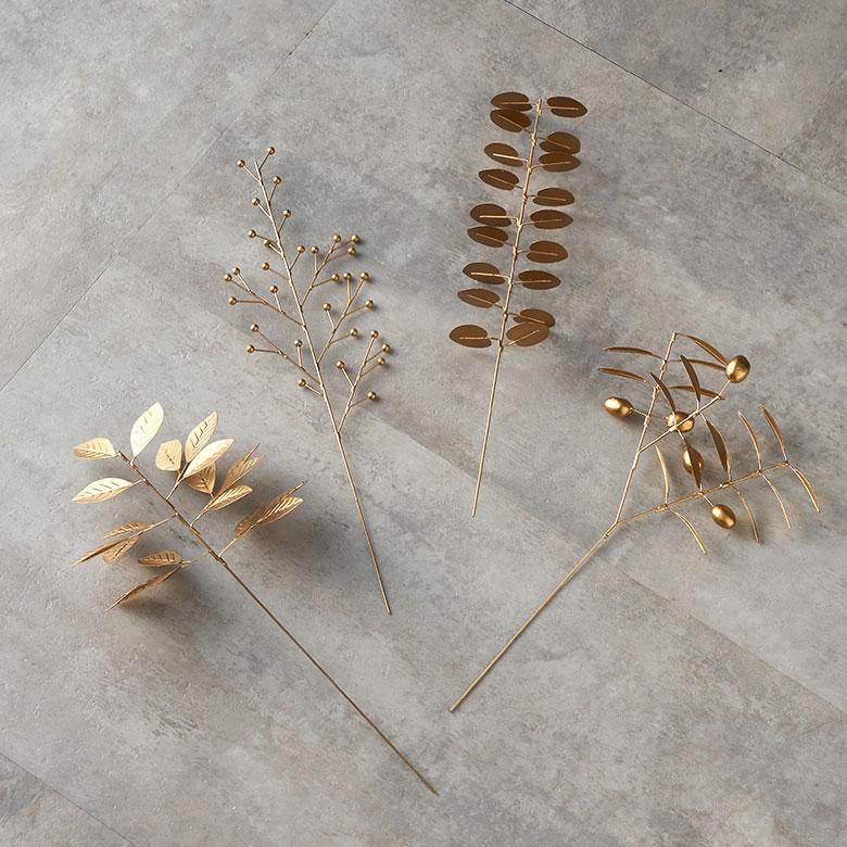 フェイク グリーン オリーブ 枝 造花 約 W 19cm D 6cm H 29cm ブリキ ゴールド おしゃれ クリスマス デコレーション インテリア パーティー 雑貨 西海岸 94743 | ブランド登録なし | 13