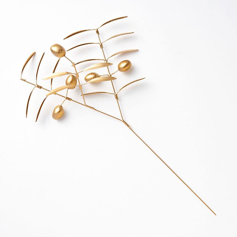 フェイク グリーン オリーブ 枝 造花 約 W 19cm D 6cm H 29cm ブリキ ゴールド おしゃれ クリスマス デコレーション インテリア パーティー 雑貨 西海岸 94743 | ブランド登録なし | 14