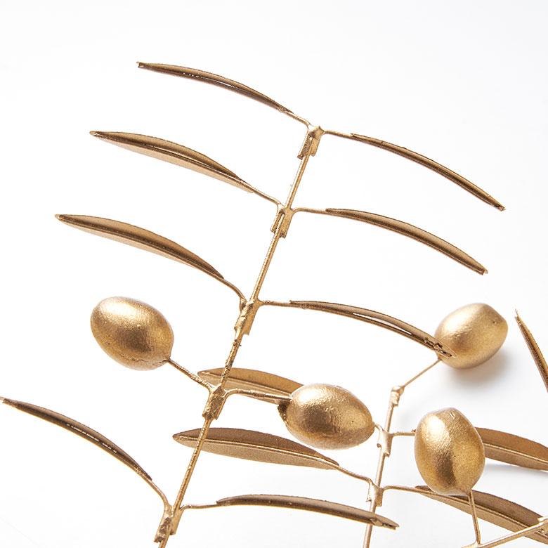 フェイク グリーン オリーブ 枝 造花 約 W 19cm D 6cm H 29cm ブリキ ゴールド おしゃれ クリスマス デコレーション インテリア パーティー 雑貨 西海岸 94743 | ブランド登録なし | 17