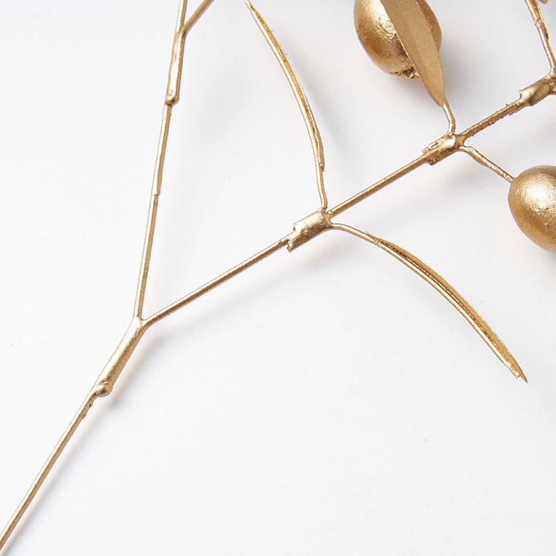 フェイク グリーン オリーブ 枝 造花 約 W 19cm D 6cm H 29cm ブリキ ゴールド おしゃれ クリスマス デコレーション インテリア パーティー 雑貨 西海岸 94743 | ブランド登録なし | 18