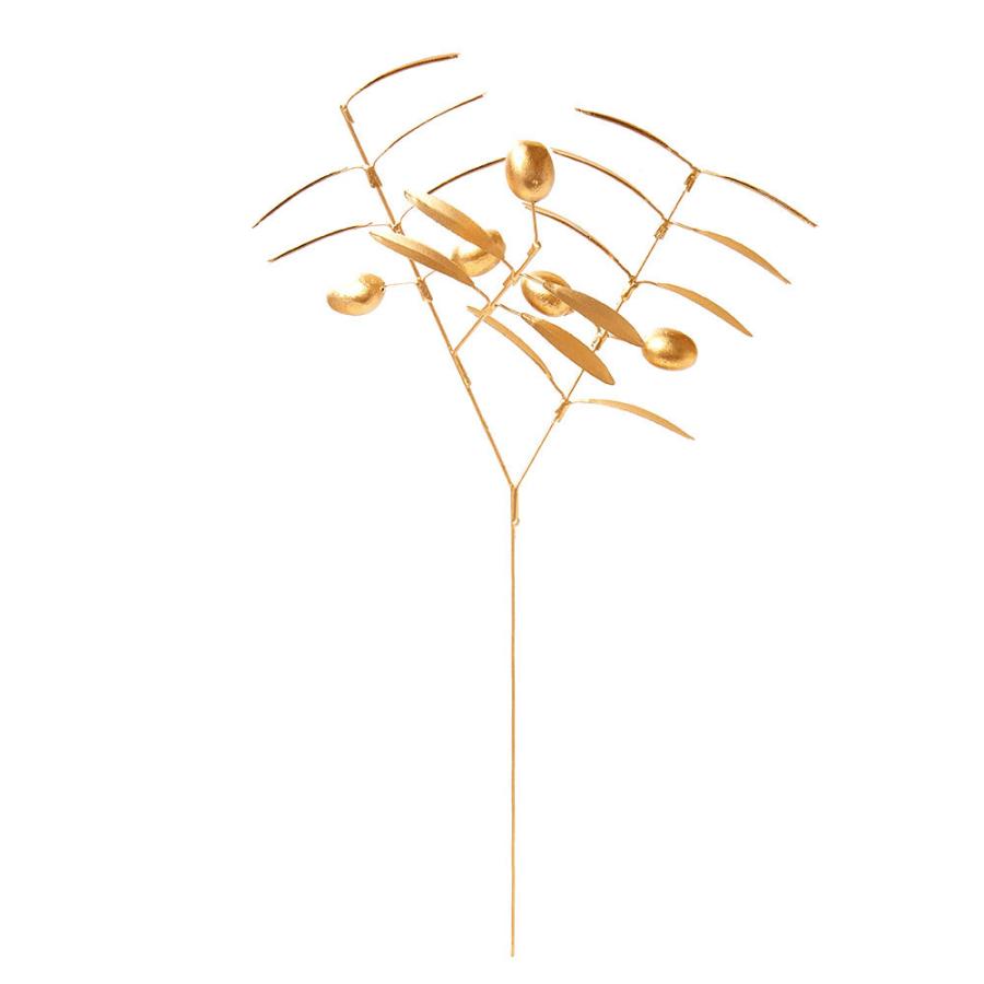 フェイク グリーン オリーブ 枝 造花 約 W 19cm D 6cm H 29cm ブリキ ゴールド おしゃれ クリスマス デコレーション インテリア パーティー 雑貨 西海岸 94743 | ブランド登録なし | 19