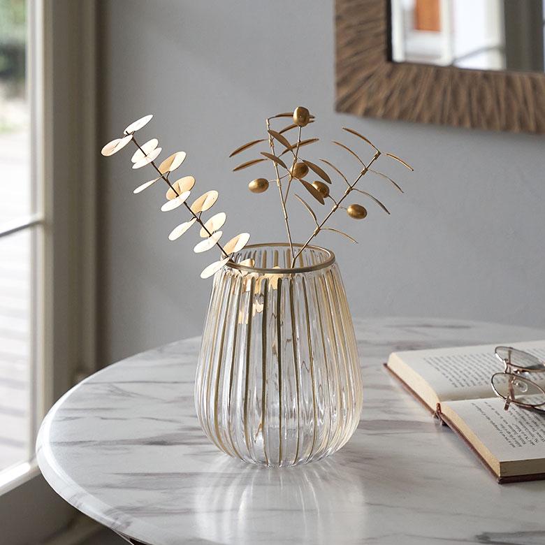 フェイク グリーン ユーカリ 枝 造花 約 W 7cm D 6cm H 32cm ブリキ ゴールド おしゃれ クリスマス デコレーション インテリア パーティー 雑貨 西海岸 94744 | ブランド登録なし | 10