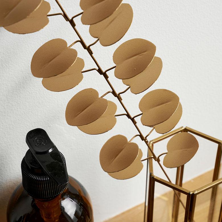 フェイク グリーン ユーカリ 枝 造花 約 W 7cm D 6cm H 32cm ブリキ ゴールド おしゃれ クリスマス デコレーション インテリア パーティー 雑貨 西海岸 94744 | ブランド登録なし | 02