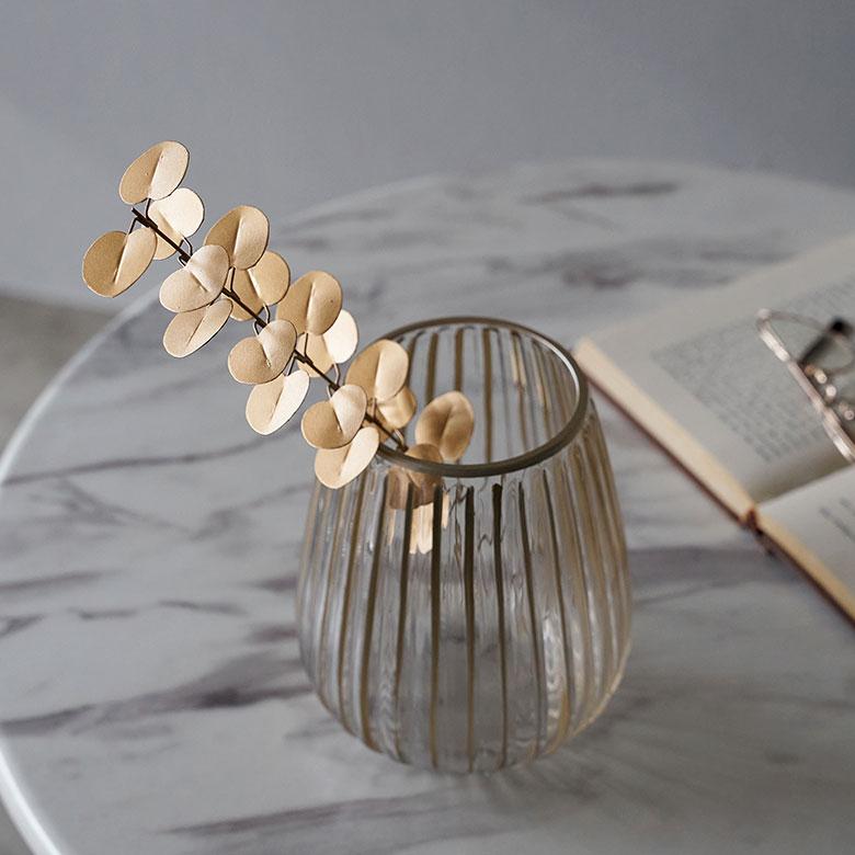 フェイク グリーン ユーカリ 枝 造花 約 W 7cm D 6cm H 32cm ブリキ ゴールド おしゃれ クリスマス デコレーション インテリア パーティー 雑貨 西海岸 94744 | ブランド登録なし | 05