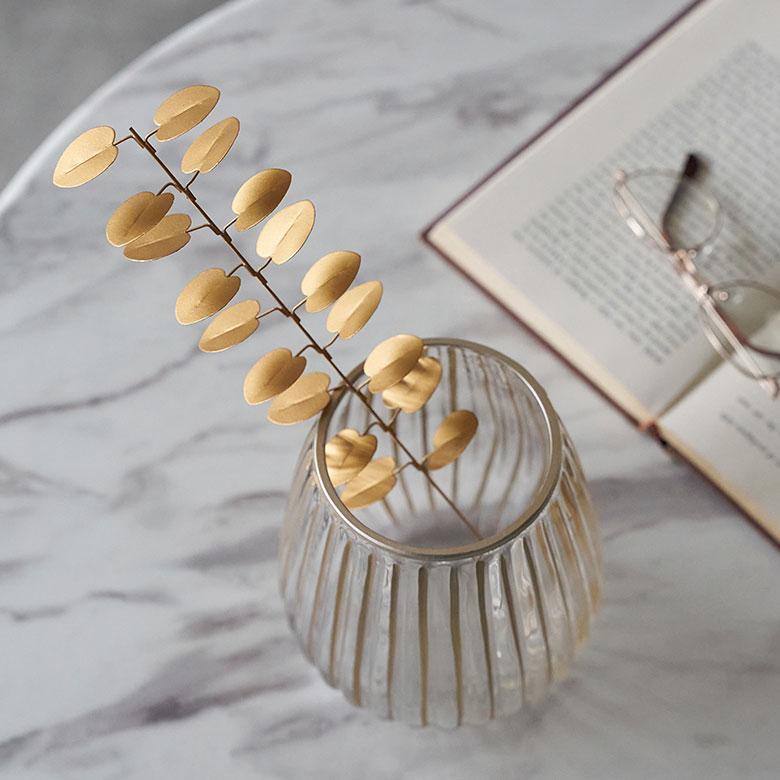 フェイク グリーン ユーカリ 枝 造花 約 W 7cm D 6cm H 32cm ブリキ ゴールド おしゃれ クリスマス デコレーション インテリア パーティー 雑貨 西海岸 94744 | ブランド登録なし | 07