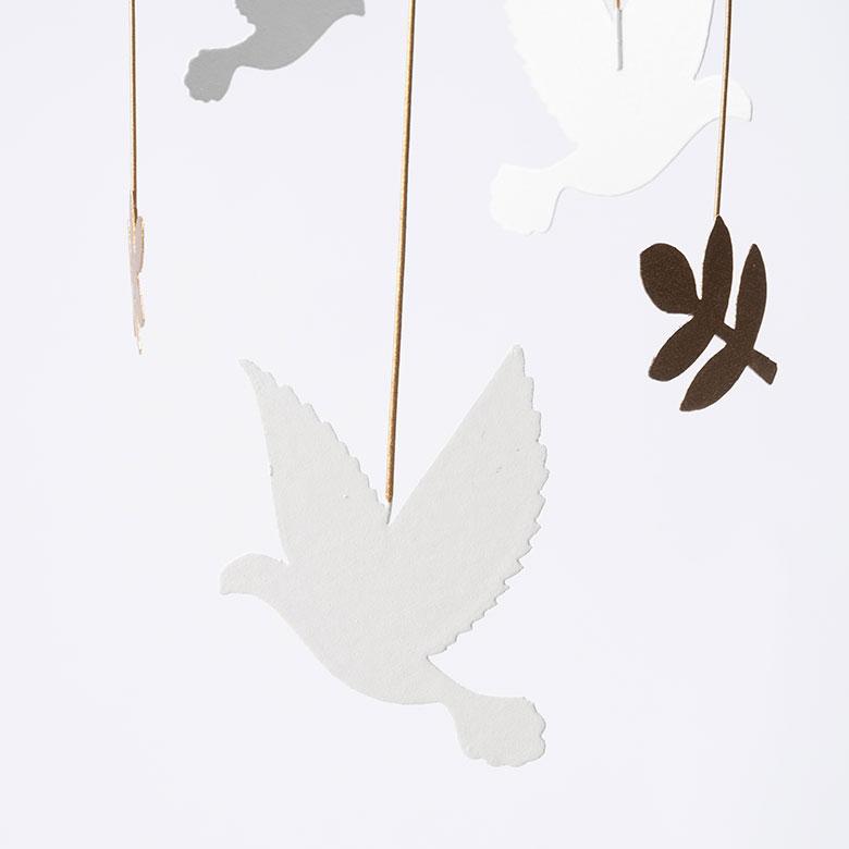 モビール ハト オリーブ オーナメント ブリキ 約 直径 10cm 高さ 28cm クリスマス 装飾 飾り 吊り下げ デコレーション おしゃれ 北欧 雑貨 西海岸 94749 | ブランド登録なし | 11