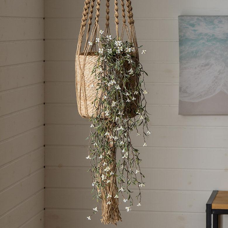 フェイク グリーン ホワイト フラワー 観葉 植物 アーティフィシャル 造花 アート ハンギング ブッシュ リゾート おしゃれ 北欧 インテリア 雑貨 西海岸 94762 | ブランド登録なし | 07