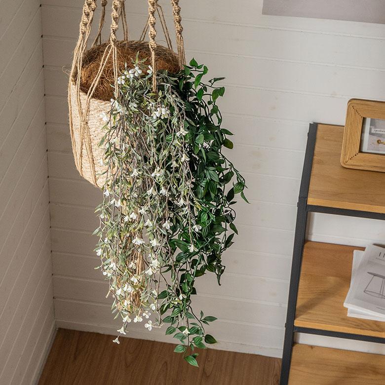 フェイク グリーン ホワイト フラワー 観葉 植物 アーティフィシャル 造花 アート ハンギング ブッシュ リゾート おしゃれ 北欧 インテリア 雑貨 西海岸 94762 | ブランド登録なし | 08