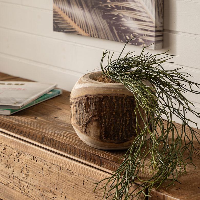 プランター カバー 鉢 天然 木 製 ウッド 約 直径 20cm 底穴なし 防水