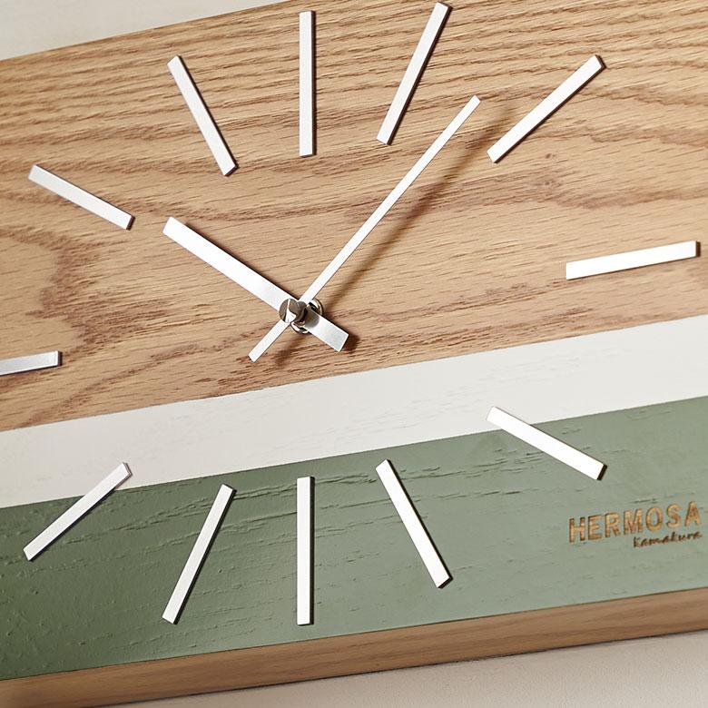 置き 時計 掛け アナログ クロック ウォール ウッド 木製 軽量 乾電池 レトロ ミッドセンチュリー 卓上 壁 おしゃれ 北欧 雑貨 インテリア 西海岸 94806 | HERMOSA | 12