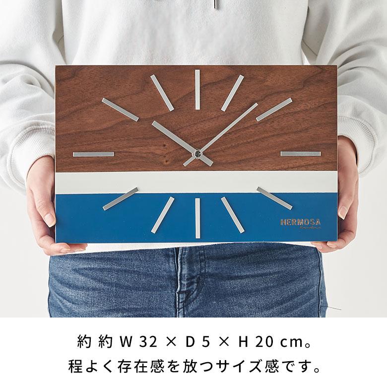 置き 時計 掛け アナログ クロック ウォール ウッド 木製 軽量 乾電池 レトロ ミッドセンチュリー 卓上 壁 おしゃれ 北欧 雑貨 インテリア 西海岸 94806 | HERMOSA | 14