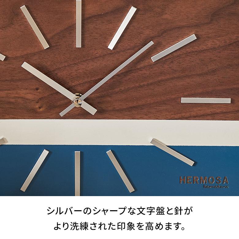 置き 時計 掛け アナログ クロック ウォール ウッド 木製 軽量 乾電池 レトロ ミッドセンチュリー 卓上 壁 おしゃれ 北欧 雑貨 インテリア 西海岸 94806 | HERMOSA | 05