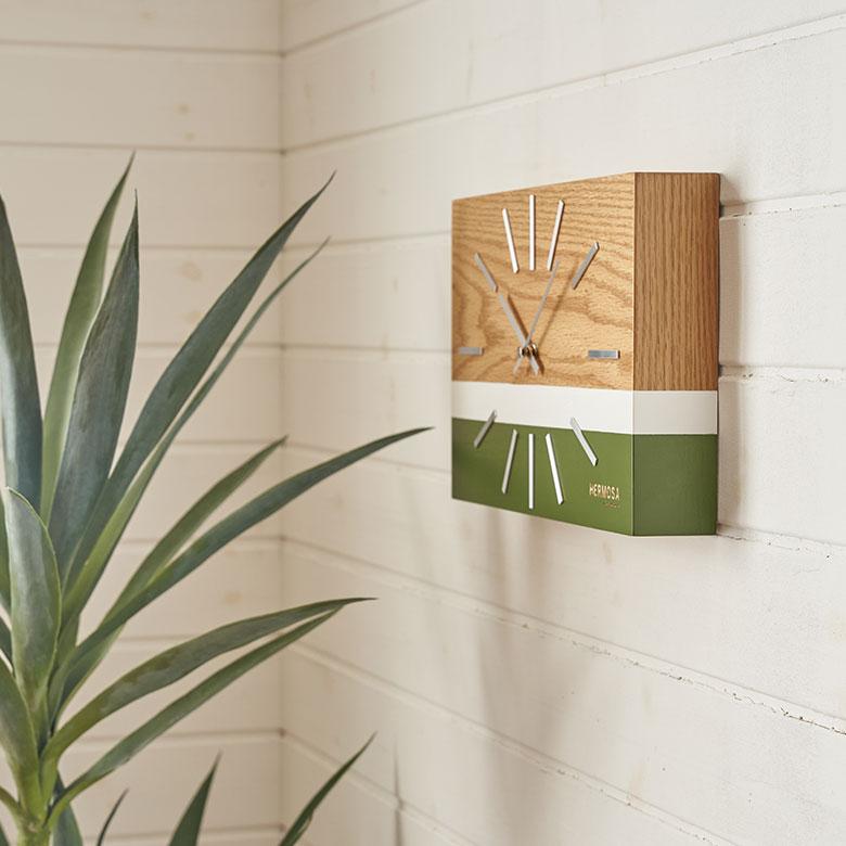 置き 時計 掛け アナログ クロック ウォール ウッド 木製 軽量 乾電池 レトロ ミッドセンチュリー 卓上 壁 おしゃれ 北欧 雑貨 インテリア 西海岸 94806 | HERMOSA | 09