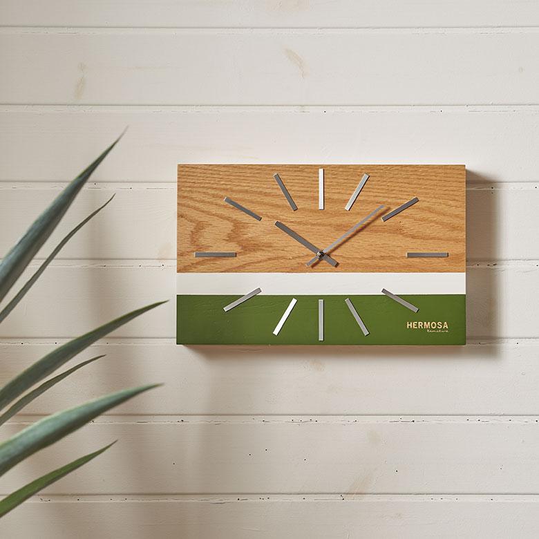 置き 時計 掛け アナログ クロック ウォール ウッド 木製 軽量 乾電池 レトロ ミッドセンチュリー 卓上 壁 おしゃれ 北欧 雑貨 インテリア 西海岸 94806 | HERMOSA | 11