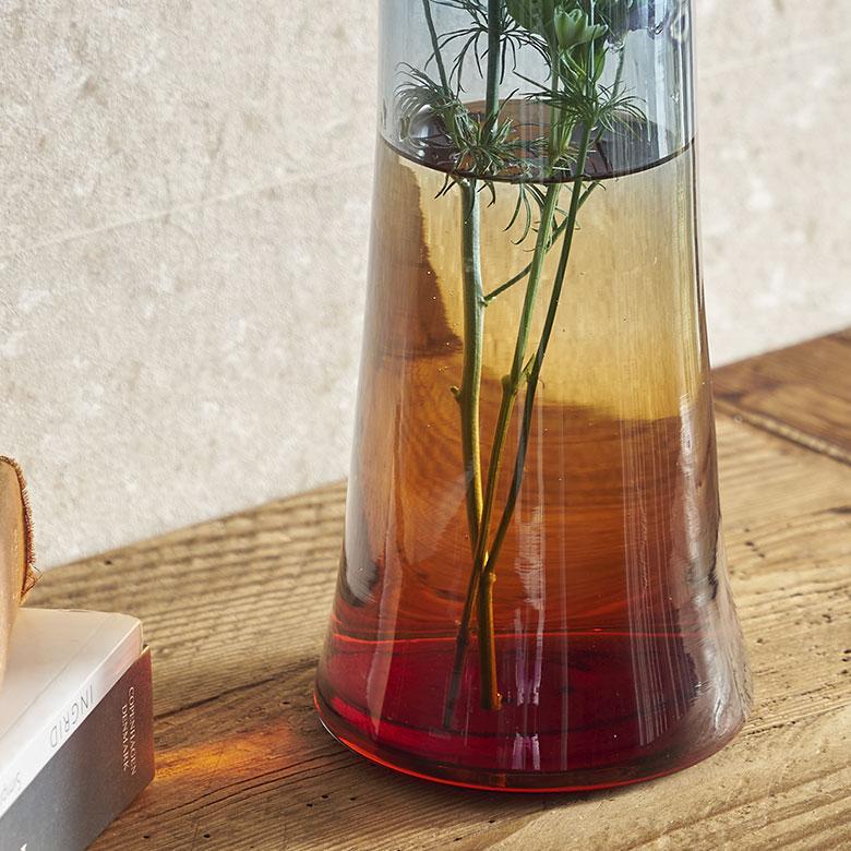 フラワー ベース 花 瓶 びん 水入れ 可 ブラウン ブルー ガラス 一輪挿し 花入 れ グリーン おしゃれ 北欧 リゾート カラフル インテリア 雑貨 西海岸風 94809 | ブランド登録なし | 01