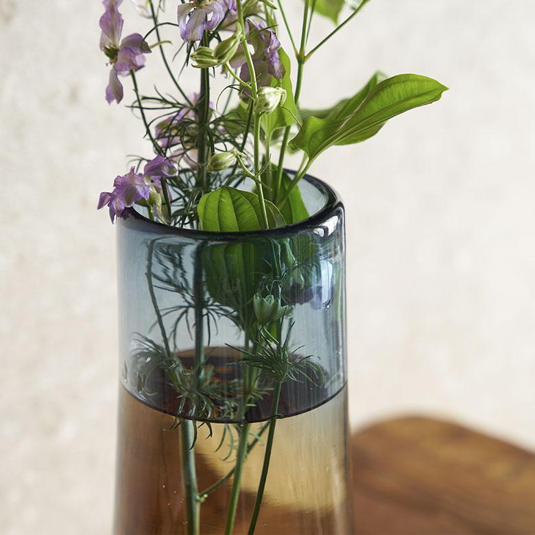 フラワー ベース 花 瓶 びん 水入れ 可 ブラウン ブルー ガラス 一輪挿し 花入 れ グリーン おしゃれ 北欧 リゾート カラフル インテリア 雑貨 西海岸風 94809 | ブランド登録なし | 06