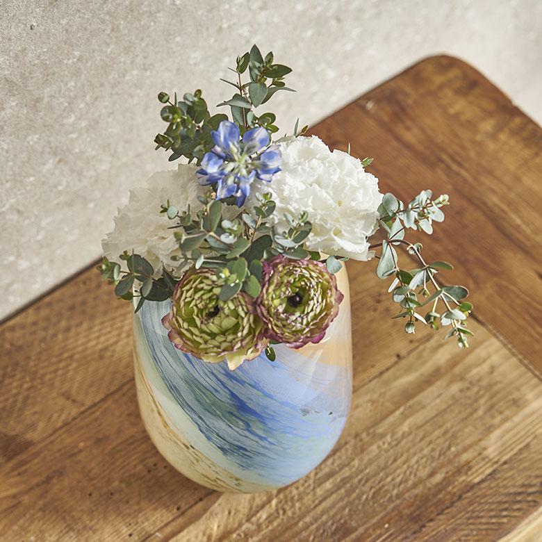 フラワー ベース 花 瓶 びん 水入れ 可 トール マーブル ガラス 一輪挿し 花入 れ グリーン おしゃれ 北欧 リゾート カラフル インテリア 雑貨 西海岸風 94811 | ブランド登録なし | 05