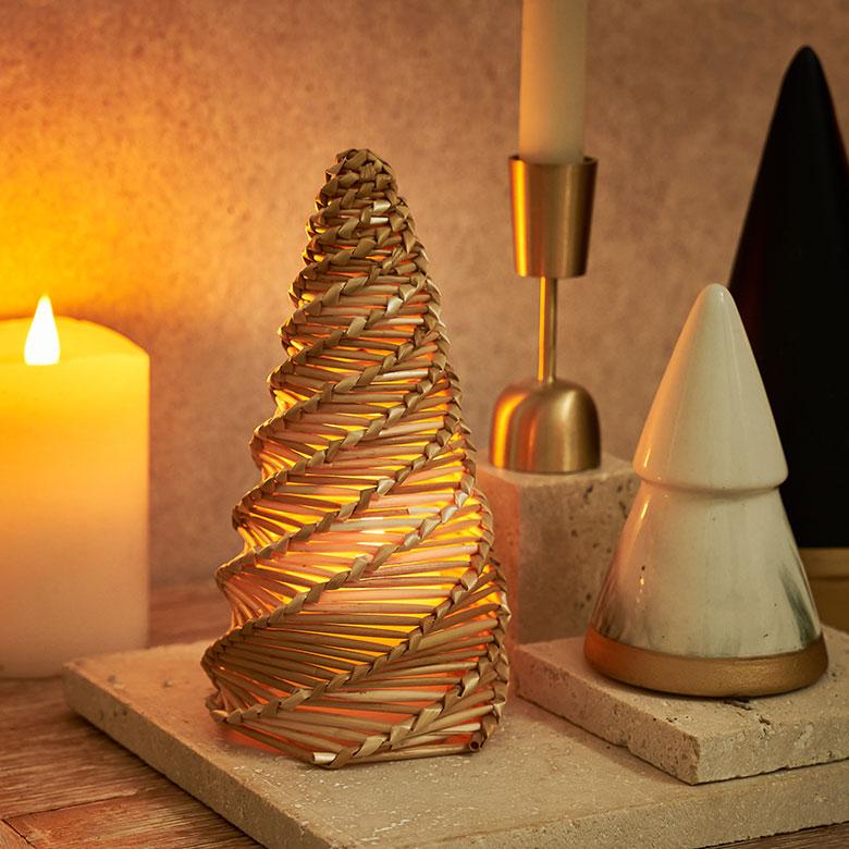 ツリー オブジェ クリスマス 飾り クリスマスツリー 卓上 高さ18cm 麦わら ストロー ミニツリー 置物 おしゃれ 北欧 リゾート 雑貨 インテリア 西海岸 94823 | ブランド登録なし | 17