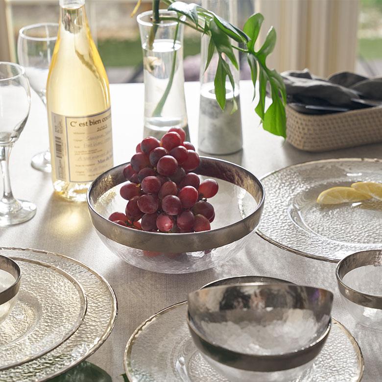 サラダボウル ガラス おしゃれ ガラス食器 そうめん鉢大皿 ガラス皿 冷やし中華 ゴールド シルバー ボウル 皿 北欧 キッチン 雑貨 西海岸風 インテリア 94843 | ブランド登録なし | 19