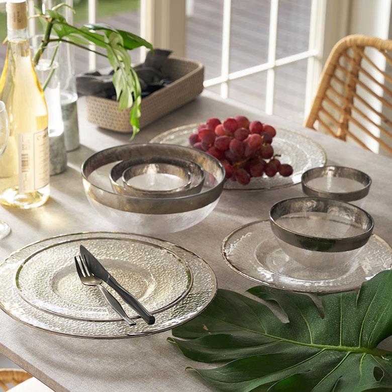 サラダボウル ガラス おしゃれ ガラス食器 そうめん鉢大皿 ガラス皿 冷やし中華 ゴールド シルバー ボウル 皿 北欧 キッチン 雑貨 西海岸風 インテリア 94843 | ブランド登録なし | 11