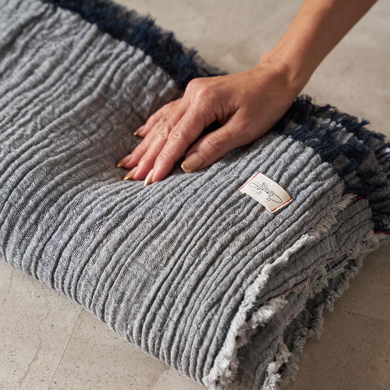 播州織 ストール 大判 無地 ショール 冬 三重織 綿ストール コットン マフラー 綿 ひざ掛け 綿100% レディース 先染め 日本製 おしゃれ  雑貨 西海岸 94863 | ブランド登録なし | 20