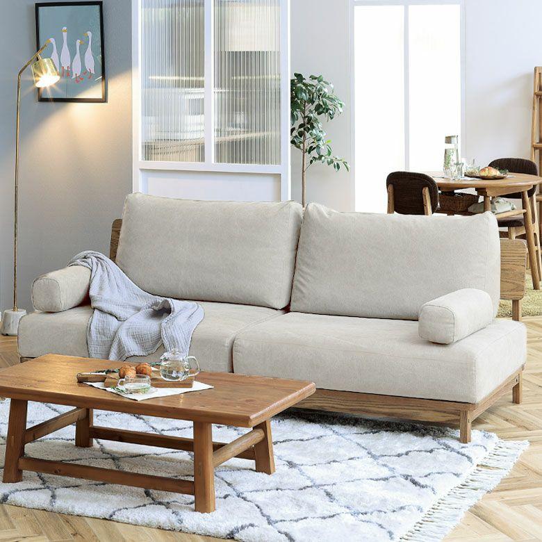 200cm ソファ 3人掛け ソファー 肘なし 開梱設置付き 座面が広いソファ 3人 アームレス 無垢 フェザー おしゃれ 北欧 リゾート 家具 インテリア 西海岸 94866 | 関家具 | 04