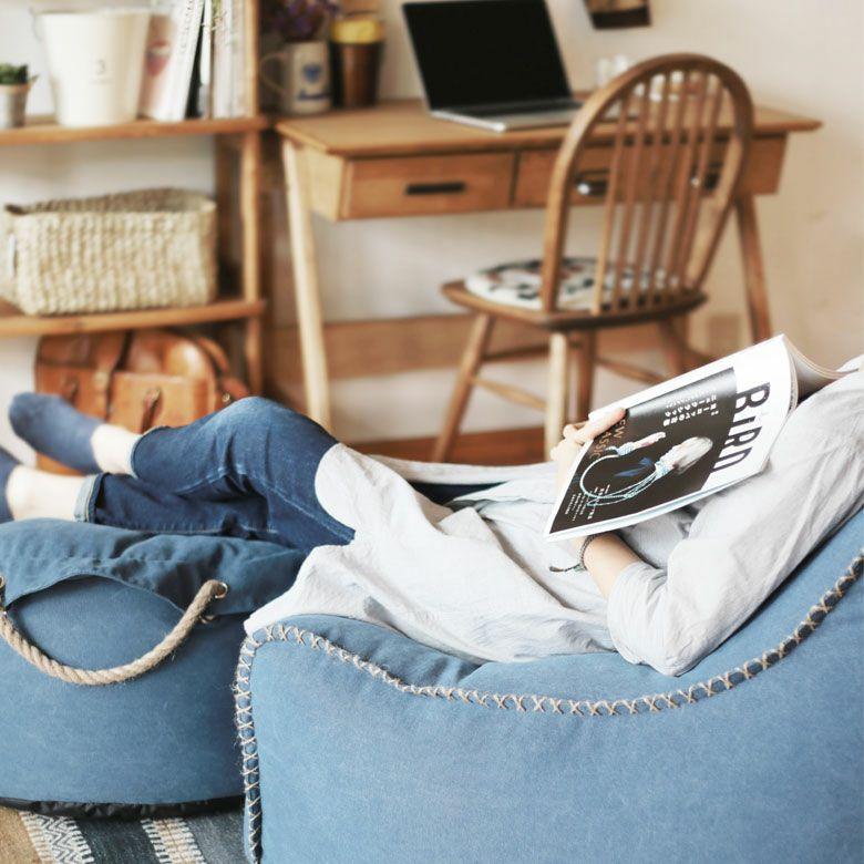 ビーズクッション ソファー 一人掛け 1人 背もたれ クッション 椅子 補充できる ビーズチェア 持ち運び おしゃれ 北欧 リゾート 家具 インテリア 西海岸 94869 | 関家具 | 08