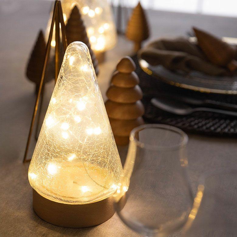 クリスマスツリー 卓上 LEDライト Sサイズ オブジェ ガラス 木製 おしゃれ かわいい 北欧 クリスマス 飾り ミニツリー イルミネーション 電池 西海岸 94874 | ELEMENTS（インテリア） | 04