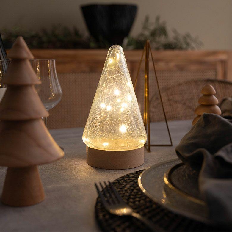 クリスマスツリー 卓上 LEDライト Sサイズ オブジェ ガラス 木製 おしゃれ かわいい 北欧 クリスマス 飾り ミニツリー イルミネーション 電池 西海岸 94874 | ELEMENTS（インテリア） | 06