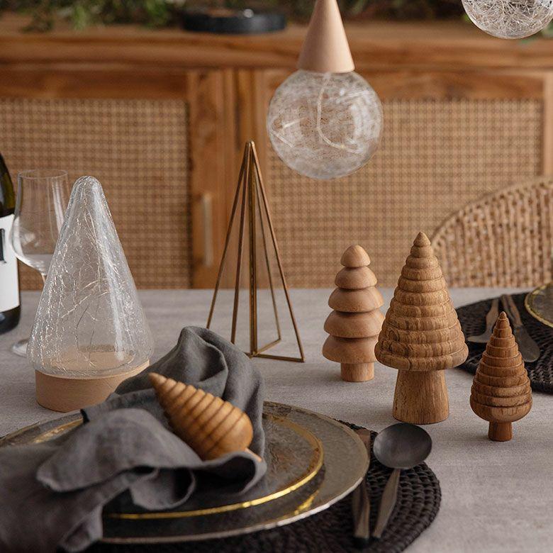 クリスマスツリー 卓上 LEDライト Sサイズ オブジェ ガラス 木製 おしゃれ かわいい 北欧 クリスマス 飾り ミニツリー イルミネーション 電池 西海岸 94874 | ELEMENTS（インテリア） | 09