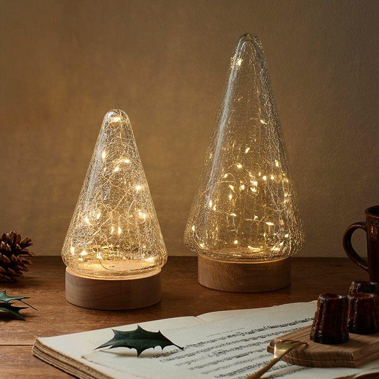 クリスマスツリー 卓上 LEDライト Lサイズ オブジェ ガラス 木製 おしゃれ かわいい 北欧 クリスマス 飾り ミニツリー イルミネーション 電池 西海岸 94875 | ELEMENTS（インテリア） | 15