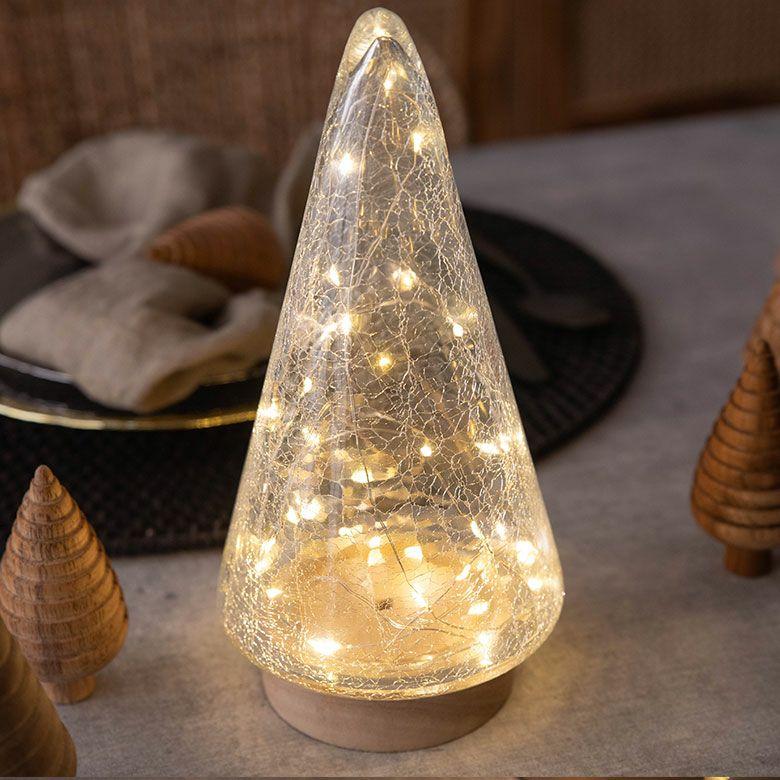 クリスマスツリー 卓上 LEDライト Lサイズ オブジェ ガラス 木製 おしゃれ かわいい 北欧 クリスマス 飾り ミニツリー イルミネーション 電池 西海岸 94875 | ELEMENTS（インテリア） | 04