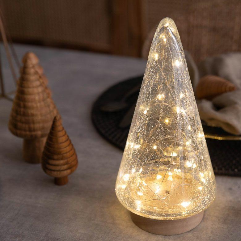 クリスマスツリー 卓上 LEDライト Lサイズ オブジェ ガラス 木製 おしゃれ かわいい 北欧 クリスマス 飾り ミニツリー イルミネーション 電池 西海岸 94875 | ELEMENTS（インテリア） | 09