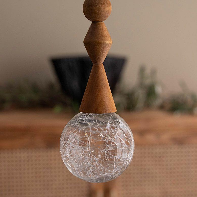 ペンダントライト LED 北欧 吊下げ照明　照明器具 1灯 ガラス ウッド 木製 ナチュラル モダン ダイニング キッチン 玄関 一人暮らし 電池 西海岸 94876 | ELEMENTS（インテリア） | 13