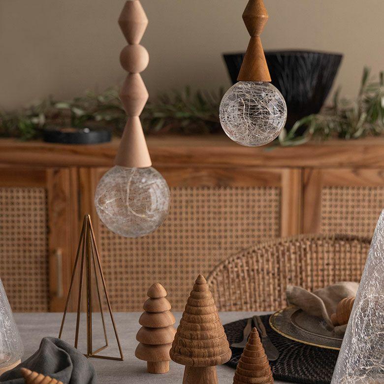 ペンダントライト LED 北欧 吊下げ照明　照明器具 1灯 ガラス ウッド 木製 ナチュラル モダン ダイニング キッチン 玄関 一人暮らし 電池 西海岸 94876 | ELEMENTS（インテリア） | 14