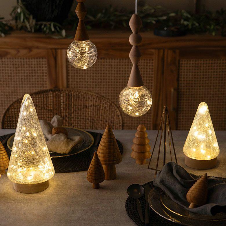 ペンダントライト LED 北欧 吊下げ照明　照明器具 1灯 ガラス ウッド 木製 ナチュラル モダン ダイニング キッチン 玄関 一人暮らし 電池 西海岸 94876 | ELEMENTS（インテリア） | 03