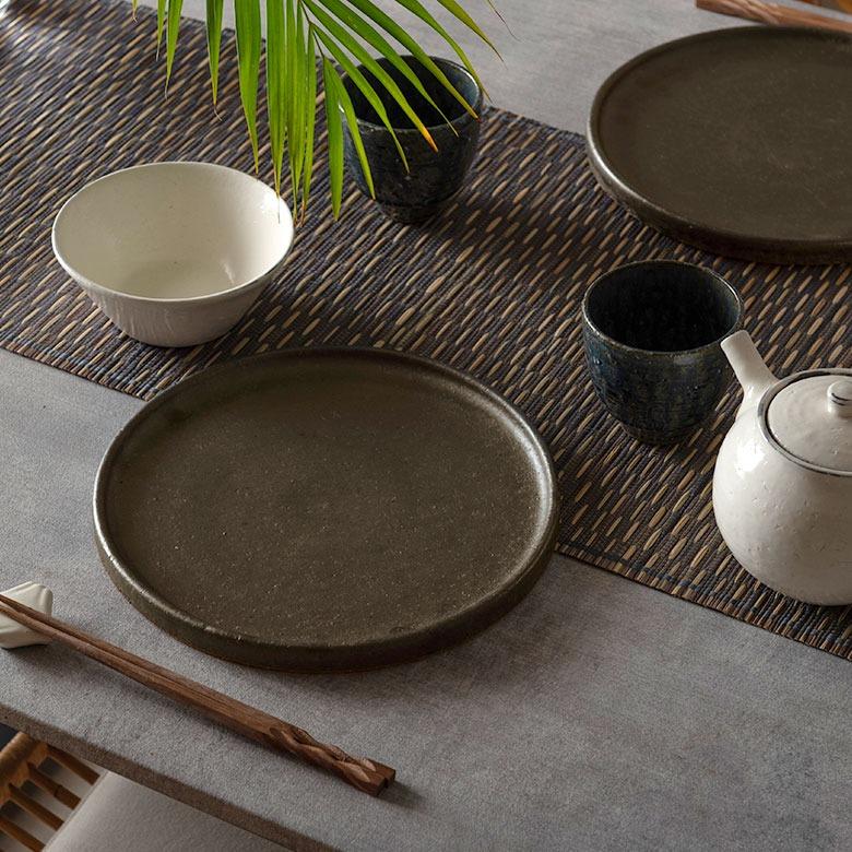 信楽焼 皿 丸皿 22cm 茶 ブラウン 電子レンジ 食洗器対応 和食器 日本製 おしゃれ 和風 カフェ 陶器 ラウンドプレートプレート 中皿 平皿 リム皿 94925 | ブランド登録なし | 15