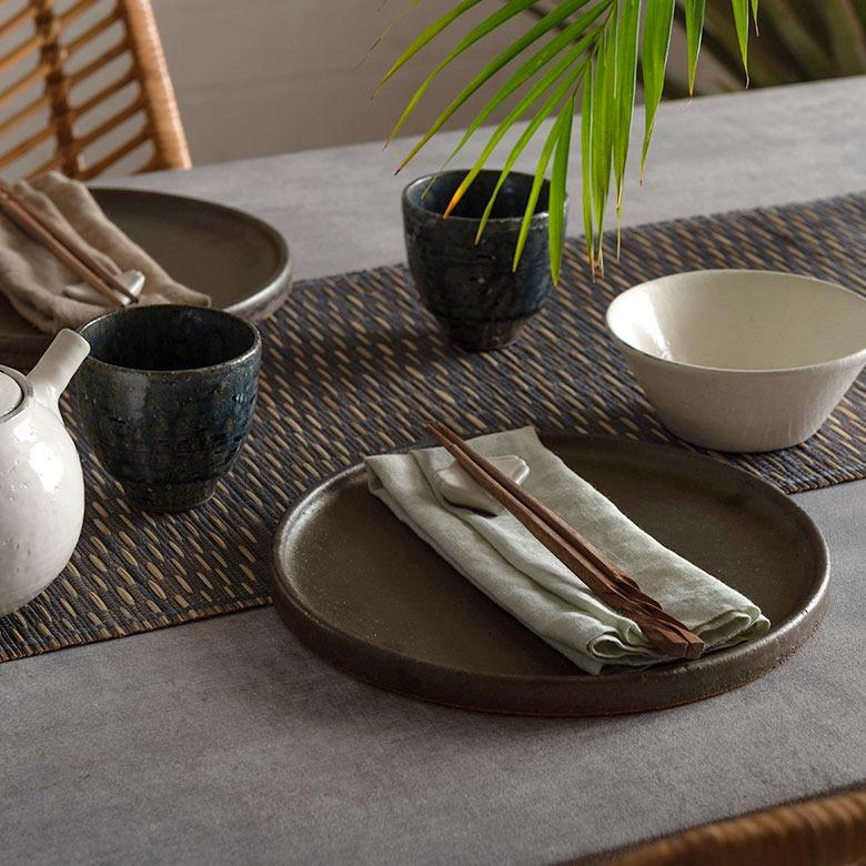 信楽焼 皿 丸皿 22cm 茶 ブラウン 電子レンジ 食洗器対応 和食器 日本製 おしゃれ 和風 カフェ 陶器 ラウンドプレートプレート 中皿 平皿 リム皿 94925 | ブランド登録なし | 05