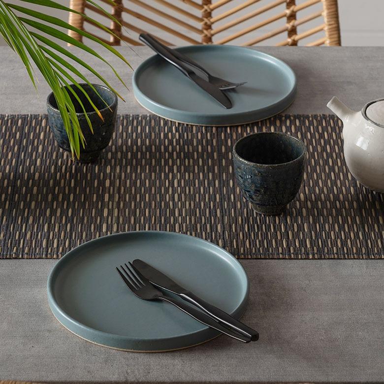 信楽焼 皿 丸皿 22cm 青 ブルー 電子レンジ 食洗器対応 和食器 日本製 おしゃれ 和風 カフェ 陶器 ラウンドプレートプレート 中皿 平皿 リム皿 94926 | ブランド登録なし | 05