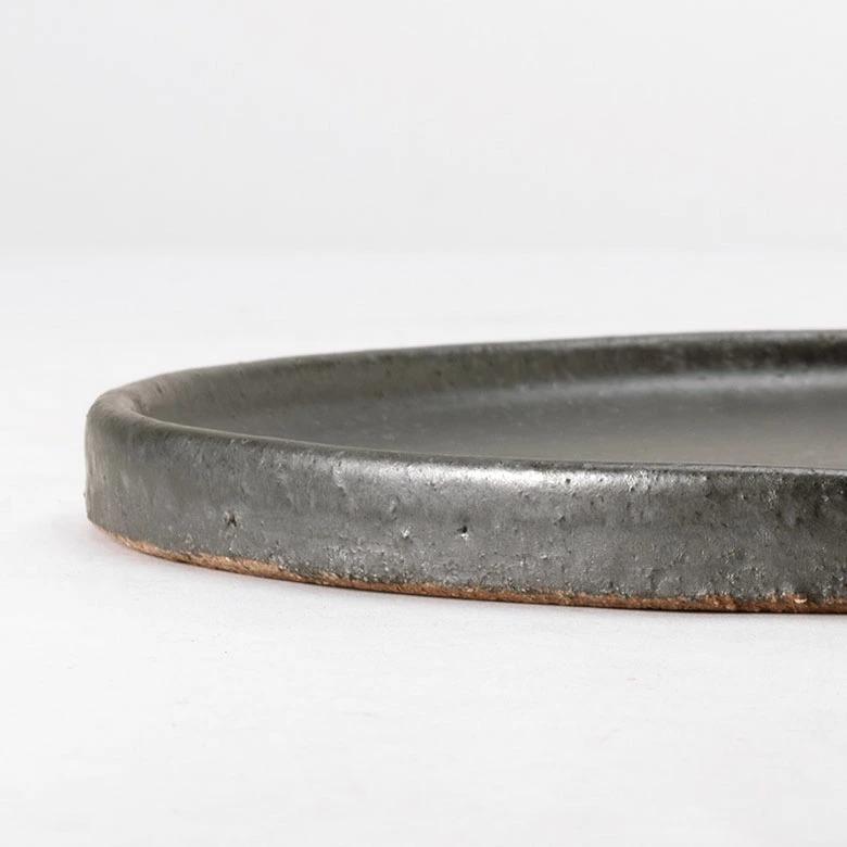 信楽焼 皿 丸皿 24cm 黒 ブラック 電子レンジ 食洗器対応 和食器 日本製 おしゃれ 和風 カフェ 陶器 ラウンドプレートプレート 大皿 平皿 リム皿 94927 | ブランド登録なし | 12