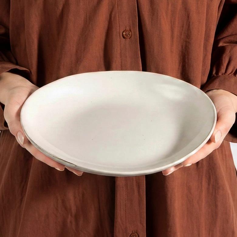 信楽焼 皿 大皿 丸皿 カレー皿 粉引 電子レンジ 食洗器対応 和食器 日本製 おしゃれ 和風 カフェ 陶器 ラウンドプレート 平皿 リム皿 リムプレート 94936 | ブランド登録なし | 10